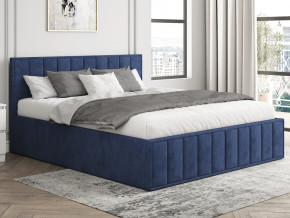 Кровать 1400 Лана синий велюр в Миассе - miass.mebel74.com | фото 1