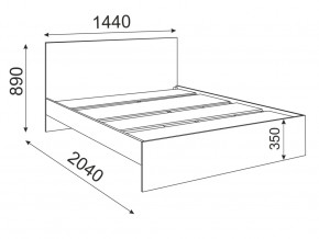 Кровать 1400 Осло модуль М13 с настилом Лайт Дуб крафт Золото в Миассе - miass.mebel74.com | фото 2