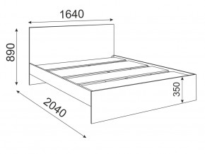 Кровать 1600 Осло модуль М14 с настилом Лайт Белый в Миассе - miass.mebel74.com | фото 2