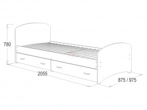 Кровать-6 одинарная с 2-мя ящиками 800*2000 млечный дуб в Миассе - miass.mebel74.com | фото 2