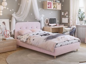 Кровать 900 Лео велюр нежно-розовый в Миассе - miass.mebel74.com | фото 4