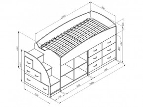 Кровать чердак Дюймовочка 4/1 Венге в Миассе - miass.mebel74.com | фото 2