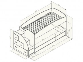 Кровать чердак Дюймовочка 4/2 Голубой в Миассе - miass.mebel74.com | фото 2