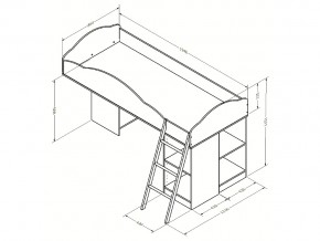 Кровать чердак Дюймовочка 5.1 Венге в Миассе - miass.mebel74.com | фото 2