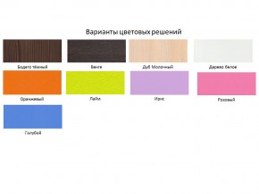 Кровать чердак Малыш 70х160 Дуб молочный-Ирис в Миассе - miass.mebel74.com | фото 2