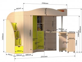 Кровать чердак Юниор 4 Бодега в Миассе - miass.mebel74.com | фото 3