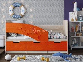 Кровать Дельфин-6 МДФ 1600 Апельсин металлик в Миассе - miass.mebel74.com | фото