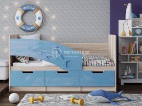 Кровать Дельфин-6 МДФ 1600 Голубой металлик в Миассе - miass.mebel74.com | фото