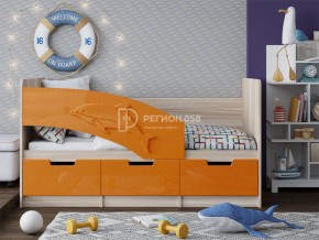 Кровать Дельфин-6 МДФ 1600 Оранжевый металлик в Миассе - miass.mebel74.com | фото 1