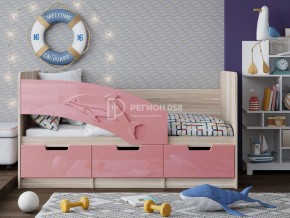 Кровать Дельфин-6 МДФ 1600 Розовый металлик в Миассе - miass.mebel74.com | фото