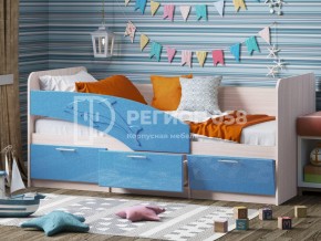 Кровать Дельфин МДФ 1600 Голубой металлик в Миассе - miass.mebel74.com | фото 1