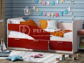 Кровать Дельфин МДФ 1600 Красный металлик в Миассе - miass.mebel74.com | фото