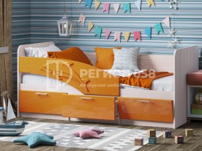 Кровать Дельфин МДФ 1600 Оранжевый металлик в Миассе - miass.mebel74.com | фото