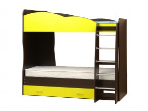 Кровать детская двухъярусная Юниор 2.1 желтая в Миассе - miass.mebel74.com | фото