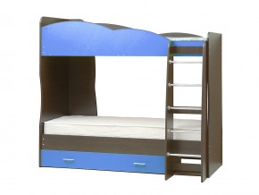 Кровать детская двухъярусная Юниор 2.1 синяя в Миассе - miass.mebel74.com | фото 1
