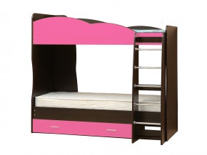 Кровать детская двухъярусная Юниор 2.1 ярко-розовый в Миассе - miass.mebel74.com | фото