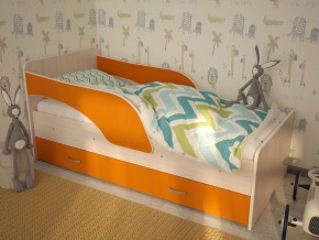 Кровать детская Максимка млечный дуб-оранж в Миассе - miass.mebel74.com | фото