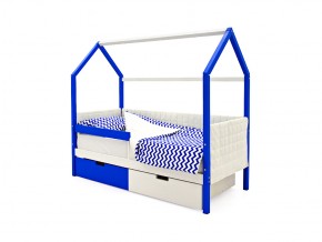Кровать-домик мягкий Svogen с ящиками и бортиком сине-белый в Миассе - miass.mebel74.com | фото 4