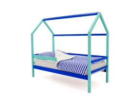 Кровать-домик Svogen с бортиком мятно-синий в Миассе - miass.mebel74.com | фото 1