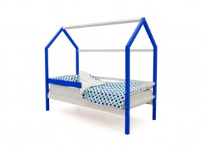 Кровать-домик Svogen с бортиком сине-белый в Миассе - miass.mebel74.com | фото 1
