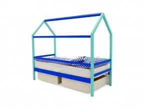 Кровать-домик Svogen с ящиками и бортиком мятно-синий в Миассе - miass.mebel74.com | фото 3