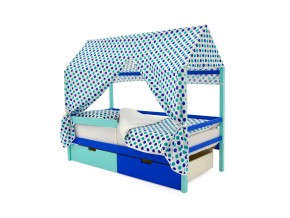 Кровать-домик Svogen с ящиками и бортиком мятно-синий в Миассе - miass.mebel74.com | фото 5