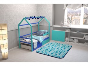 Кровать-домик Svogen с ящиками и бортиком мятно-синий в Миассе - miass.mebel74.com | фото 7