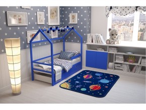 Кровать-домик Svogen с ящиками и бортиком синий в Миассе - miass.mebel74.com | фото 3