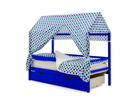 Кровать-домик Svogen с ящиками и бортиком синий в Миассе - miass.mebel74.com | фото 5