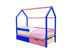 Кровать-домик Svogen с ящиками и бортиком синий-лаванда в Миассе - miass.mebel74.com | фото 1