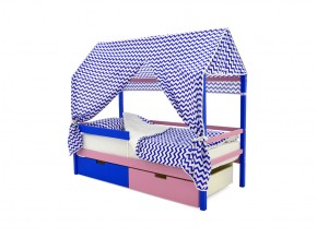 Кровать-домик Svogen с ящиками и бортиком синий-лаванда в Миассе - miass.mebel74.com | фото 4