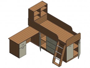 Кровать Дюймовочка 1 Голубой в Миассе - miass.mebel74.com | фото 3