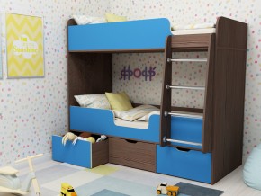 Кровать двухъярусная Малыш двойняшка бодега-голубой в Миассе - miass.mebel74.com | фото 1