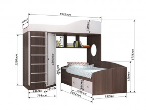 Кровать Кадет 2 с лестницей Бодего-Белое дерево в Миассе - miass.mebel74.com | фото 2