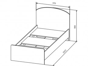 Кровать KI-KI КРД900.1 в Миассе - miass.mebel74.com | фото 2