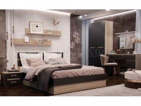 Кровать Ким 1400 Графит софт, сонома в Миассе - miass.mebel74.com | фото 2