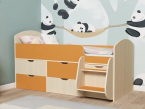 Кровать Малыш-7 Дуб-Оранжевый в Миассе - miass.mebel74.com | фото