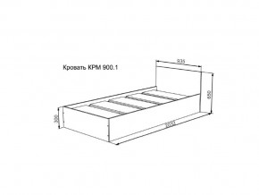 Кровать Мори КРМ 900.1 графит в Миассе - miass.mebel74.com | фото 2