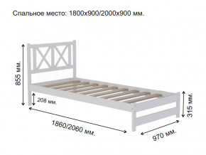 Кровать односпальная Аист-7 Прованс белый 2000х900 мм в Миассе - miass.mebel74.com | фото 2