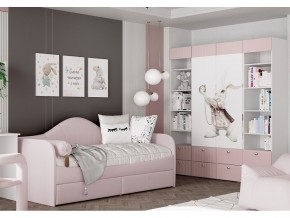Кровать с мягкой обивкой Алиса ПМ-332.18 велюр розовый в Миассе - miass.mebel74.com | фото 3