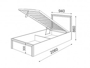 Кровать с подъемным механизмом Остин модуль 22 в Миассе - miass.mebel74.com | фото 3