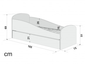 Кровать с ящиком Letmo черничный мусс (рогожка) в Миассе - miass.mebel74.com | фото 2