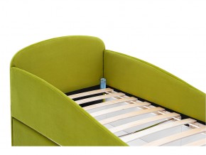 Кровать с ящиком Letmo оливковый (велюр) в Миассе - miass.mebel74.com | фото 3