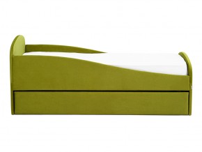 Кровать с ящиком Letmo оливковый (велюр) в Миассе - miass.mebel74.com | фото 6