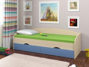 Кровать Соня 2 дуб молочный-голубой в Миассе - miass.mebel74.com | фото