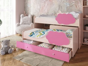 Кровать Соник с ящиком млечный дуб-розовый в Миассе - miass.mebel74.com | фото