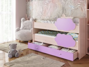 Кровать Соник с ящиком млечный дуб-ирис в Миассе - miass.mebel74.com | фото