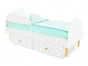 Кровать Stumpa Облако бортик и ящики рисунок Кубики в Миассе - miass.mebel74.com | фото
