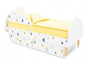 Кровать Stumpa Облако бортик и ящики рисунок Треугольники желтый, синий в Миассе - miass.mebel74.com | фото 1