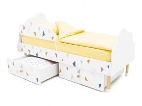 Кровать Stumpa Облако бортик, ящики Треугольники желтый,синий,розовый в Миассе - miass.mebel74.com | фото 4